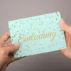 10 Einladungskarten Mint mit Goldlack inkl. 10 weißen Produktbild-Vorschau 2
