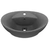 vidaXL Lavabo con troppopieno grigio scuro opaco 58,5x39 cm Anteprima dell’immagine prodotto 8