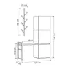 A diagram showing the dimensions of a coat rack and shelving unit. Produktbild-Vorschau