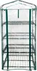 A clear shot of a four-tiered mini greenhouse with a transparent PVC cover and green trim, set against a white background. Produktbild-Vorschau