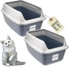 2er Set Katzenklo Hoher Rand Extra hohe Katzentoilette Produktbild-Vorschau 1