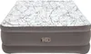 A front view of an inflatable mattress with a gray base and a white top featuring a black tree branch pattern. Produktbild-Vorschau