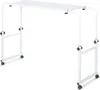 A white adjustable rolling table, likely for medical or home use, shown isolated on a white background. Anteprima dell’immagine prodotto