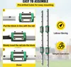 An instructional image showing how to assemble a linear guide rail system. Podgląd zdjęcia produktu