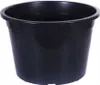 A black plastic pot on a white background. Podgląd zdjęcia produktu