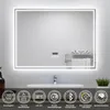 A modern LED bathroom mirror with integrated features displayed above a sink. Produktbild-Vorschau
