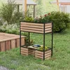 Outsunny Hochbeet aus Holz, 2-Stufiger Blumenkasten mit Produktbild-Vorschau 2