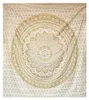 Wandteppich Decke 208 x 232 cm Boho Weiß-goldene Mandala Produktbild-Vorschau 1