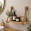 Étagère en bambou + sangles en corde, à coller ou à fixer - Voir les images du produit 2