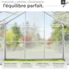 Serre en aluminium, résistant aux UV, 185x190x195cm - blanc Voir les images du produit 3