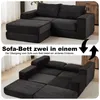 Modulares Cord-Schlafsofa 2-in-1, Corduroy Sofa mit Hocker Produktbild-Vorschau 3