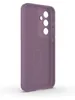 A purple phone case is shown from the back, isolated on a white background. Produktbild-Vorschau