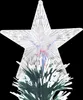 A close-up of the top of a Christmas tree with a star. Podgląd zdjęcia produktu