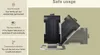 A heater is shown in a tilted position to demonstrate its safety features, with accompanying text explaining these features. Voir les images du produit