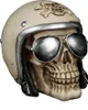 Spardose Totenkopf mit Motoradhelm 16x12cm Produktbild-Vorschau 1