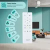 A remote control for a ceiling fan is shown next to a graphic illustrating its features. Náhled obrázku produktu