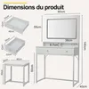 Coiffeuse avec Miroir et Tabouret avec Éclairage LED et Voir les images du produit 2