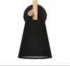 Wandlampe Schwarz Stoff Holz Skandinavisch E27 Wandleuchte Produktbild-Vorschau 2