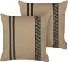 BELIANI Dekokissen 2er Set Beige / Schwarz aus Jute 45 x 45 Produktbild-Vorschau 1
