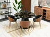 Chaise de salle à manger CERYS - noyer / noir / or Voir les images du produit 4