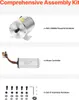 A comprehensive assembly kit for an electric motor, showing the motor, controller, and hardware. Produktbild-Vorschau