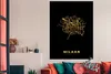MuchoWow® Poster Mailand - Karte - Gold - Schwarz 120x180 Produktbild-Vorschau 3