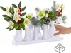 Jinfa Vasen Set Weiß - 10 kleine Blumenvasen auf Tablett - Produktbild-Vorschau 7