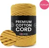 KOKONKI Premium Baumwollkordel 3 mm 100 m Kurkuma Recycling Produktbild-Vorschau 1