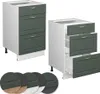 Mobiletto base per cucina Vicco Fame-Line Verde-oro rustico Anteprima dell’immagine prodotto 5