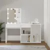 vidaXL LED-make-up tafel met kast, wit, houtvezel Productafbeelding-voorbeeld 2