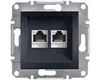 A close-up view of a network data socket with two RJ45 ports. Anteprima dell’immagine prodotto