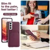 Collage showing a phone case with a card slot, a woman making a payment, and a person using a phone. Produktbild-Vorschau