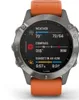 Garmin Fenix 6 Saphir Titan Grau mit orangenem Armband Produktbild-Vorschau 2