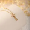 TINGN 14K Gold Vergoldete Kreuzkette für Damen - Layered Produktbild-Vorschau 6