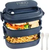 Lunchbox – 1550 ml Lunchbox 2 Etagen 3 Fächer – Lunchbox Produktbild-Vorschau 1
