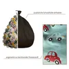 A bean bag is shown cut in half to reveal its inner material and outer cover, with a close-up of the fabric pattern. Text labels describe features. Náhľad obrázku produktu