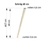 A single wooden furniture leg with measurement annotations. Podgląd zdjęcia produktu