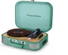 A vintage-style record player with its lid open, set against a white background. Voir les images du produit