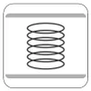 An illustration of a spring mechanism inside a mattress or chair. Produktbild-Vorschau