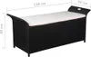vidaXL Truhenbank mit Polster 138 cm Poly Rattan Schwarz Produktbild-Vorschau 4