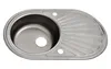 Edelstahl Einbauspüle 78 × 48 cm Oval mit Abtropffläche Produktbild-Vorschau 2