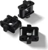 Three black plastic plant holders are arranged on a white background. Náhled obrázku produktu