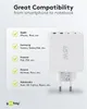 A white charger with the text '65W' on its side is shown next to a list of compatible devices and brands. Podgląd zdjęcia produktu