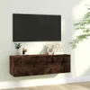 vidaXL TV nástenná skrinka Smoked Oak 100x30x30 cm Materiál Náhľad obrázku produktu 2