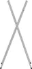 A silver, foldable bar table base is shown against a white background. Náhled obrázku produktu