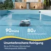 A robotic pool cleaner is shown in a swimming pool, with text overlays describing its features. Náhľad obrázku produktu