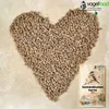 A heart shape made of birdseed with a bag of birdseed next to it. Produktbild-Vorschau