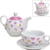 Tea for One Tee Set Herzen rosa gold Produktbild-Vorschau 1
