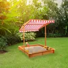 Relaxdays Sandkasten mit verstellbarem Dach, HxBxT: 117 x Produktbild-Vorschau 2