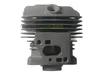 A gray engine cylinder with fins, viewed from the side, on a white background. Voir les images du produit